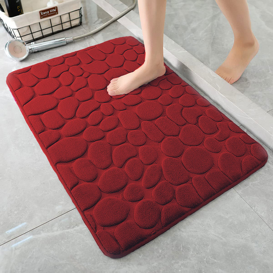 Memory Foam Velvet Cobblestone Floor Mat