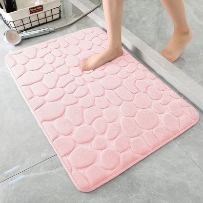 Memory Foam Velvet Cobblestone Floor Mat