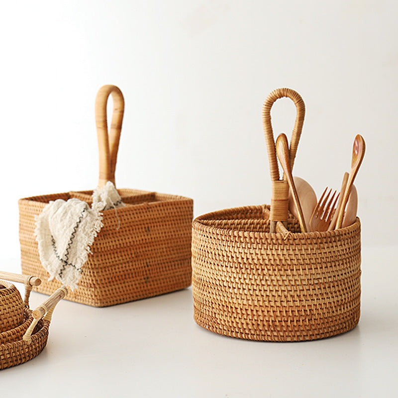 Handwoven Rattan Storage Basket