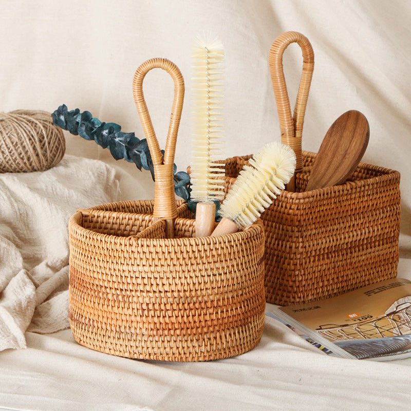 Handwoven Rattan Storage Basket