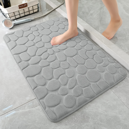 Memory Foam Velvet Cobblestone Floor Mat