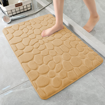 Memory Foam Velvet Cobblestone Floor Mat