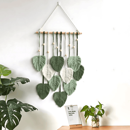 Macramé Wall Tapestry – Bohemian Green Decor