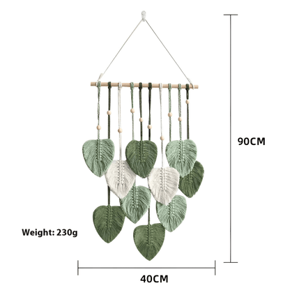 Macramé Wall Tapestry – Bohemian Green Decor