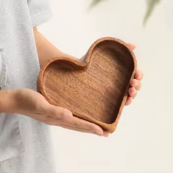 Squirrel Snack Tray – Wooden Double Dish Holder