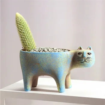 Cute Cat Ceramic Succulent Pot