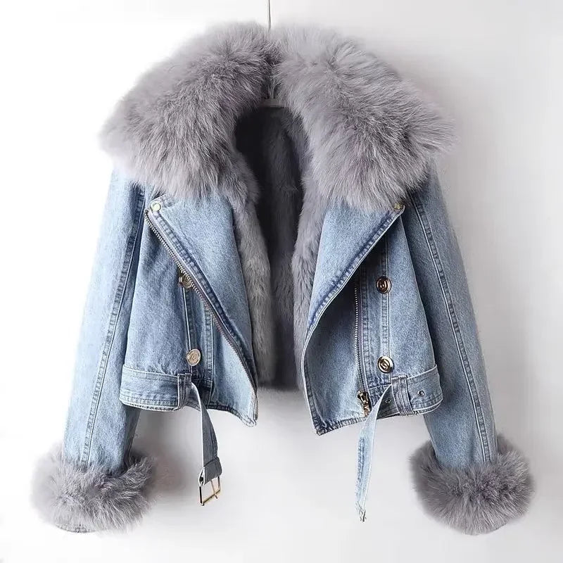 Dora Fur-Lined Denim Jacket