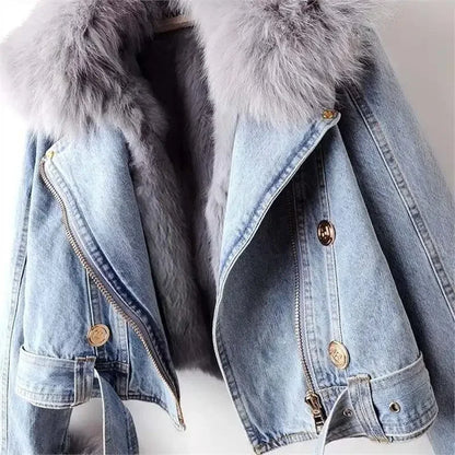 Dora Fur-Lined Denim Jacket