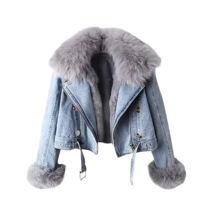 Dora Fur-Lined Denim Jacket