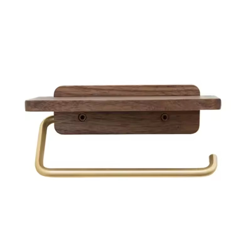 Wall-Mounted Wood Towel & Paper Holder