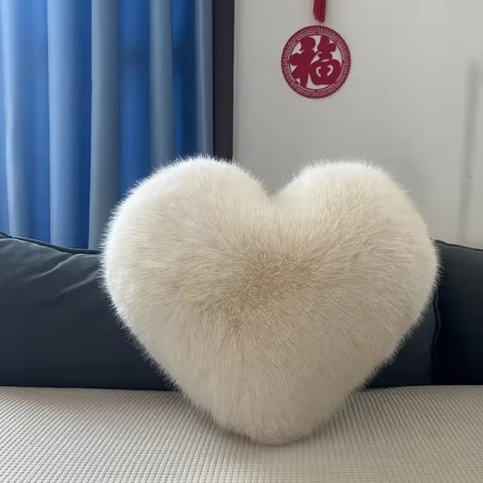 Soft Fox Plush Heart Pillow – Creative Décor