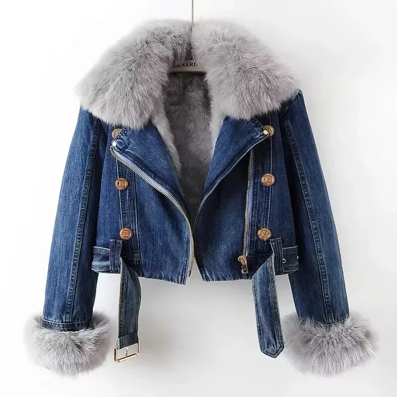 Dora Fur-Lined Denim Jacket