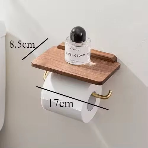 Wall-Mounted Wood Towel & Paper Holder