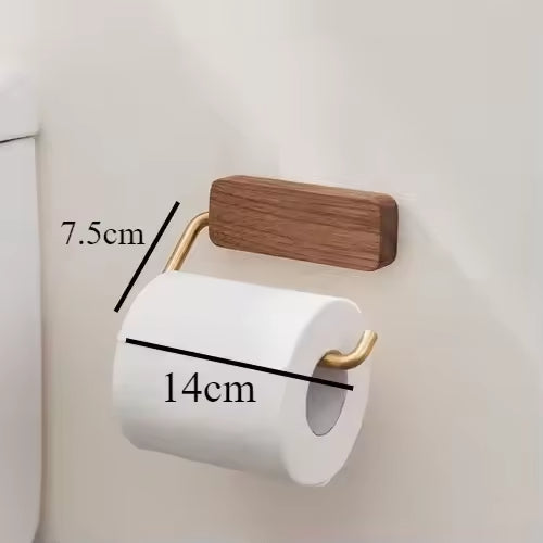 Wall-Mounted Wood Towel & Paper Holder