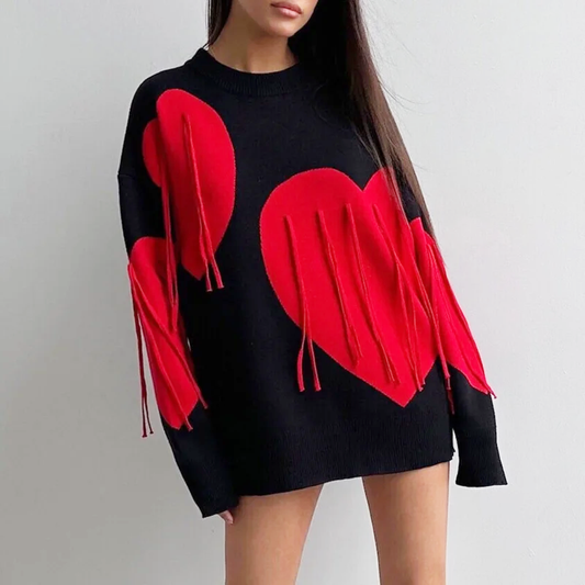 Isabel Heart Round Neck Sweater